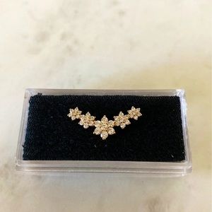 Yellow gold over silver earring